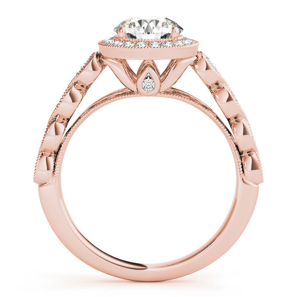 18K Rose Gold 1.33ctw Diamond Halo Engagement Ring