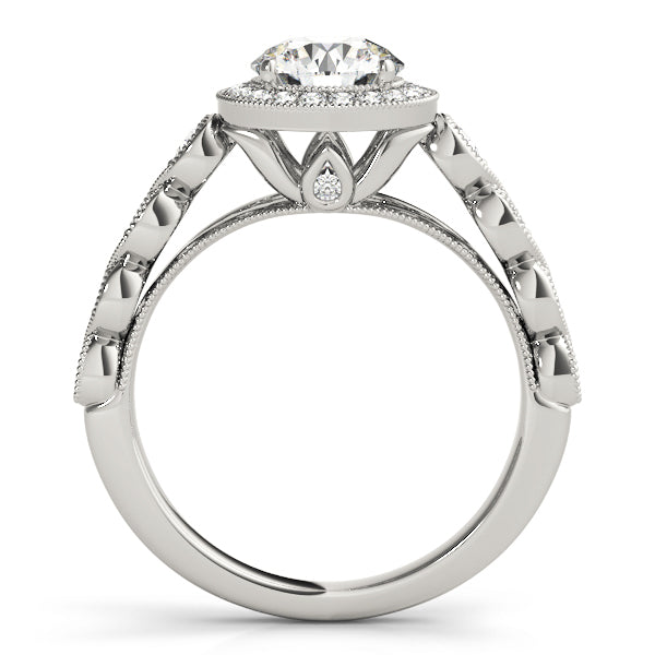 Platinum Round Diamond Halo Engagement Ring 1.33ctw