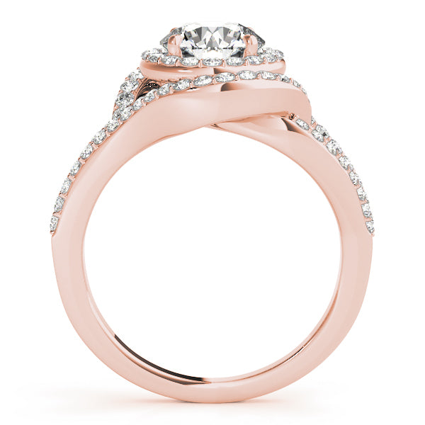 18K Rose Gold 1.75 ctw Diamond Halo Engagement Ring