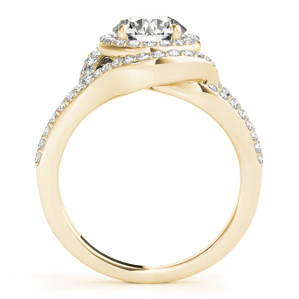 18K Yellow Gold 1 ct Diamond Halo Engagement Ring
