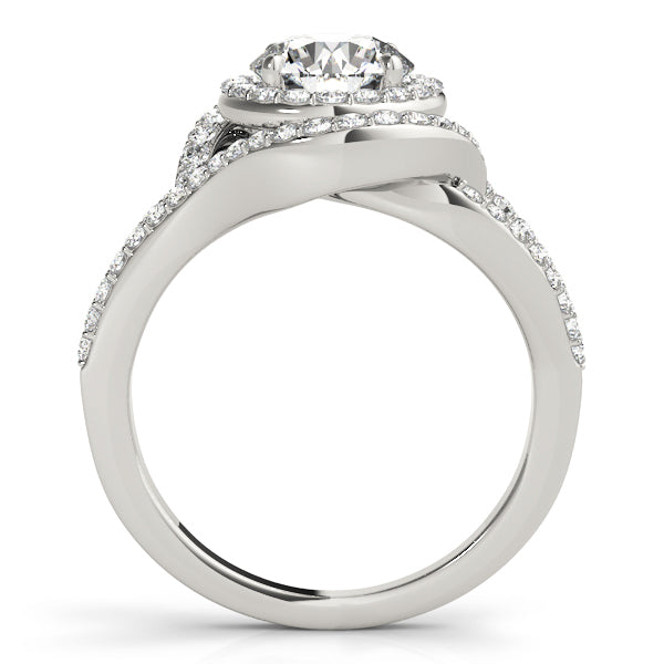 14K White Gold 1.75 ctw Diamond Halo Engagement Ring