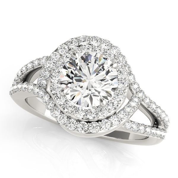 14K White Gold 1.75 ctw Diamond Halo Engagement Ring