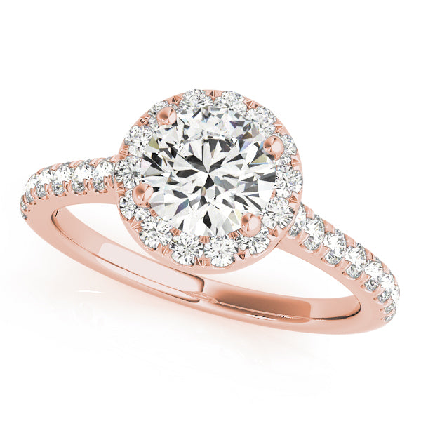 18K Rose Gold 1.33ctw Diamond Halo Engagement Ring