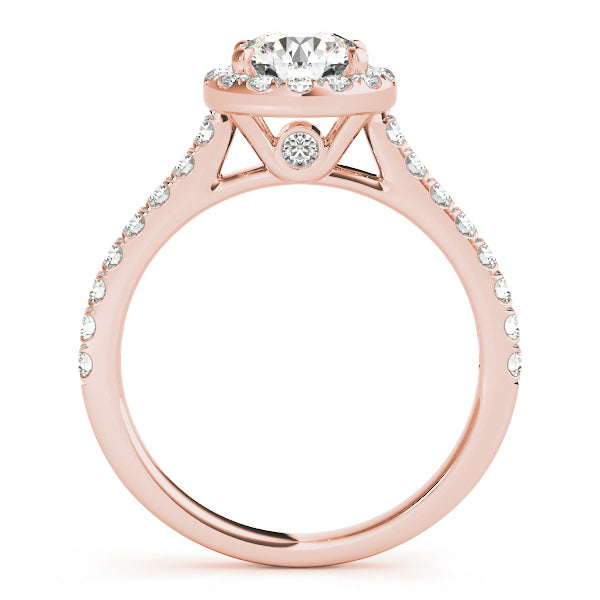18K Rose Gold 1.33ctw Diamond Halo Engagement Ring