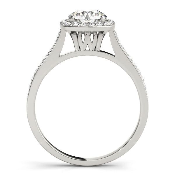 Platinum 1 CT Diamond Halo Engagement Ring