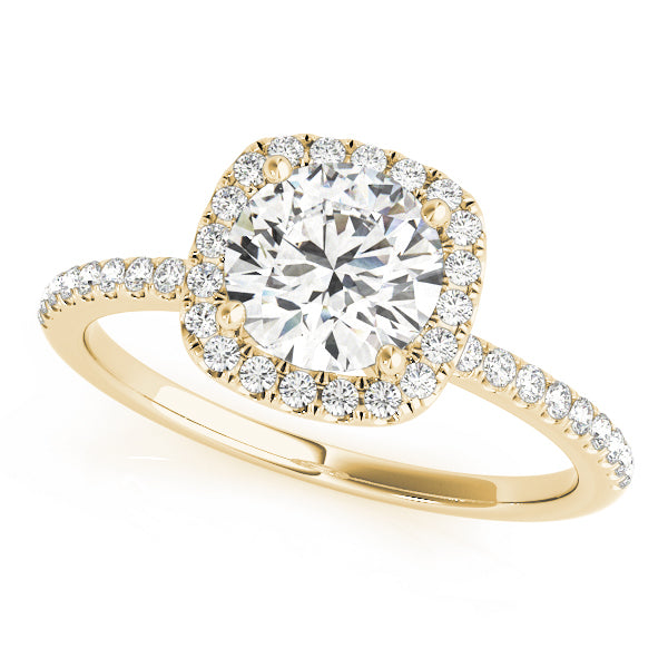 18K Yellow Gold 1.2 ctw Round Diamond Halo Ring