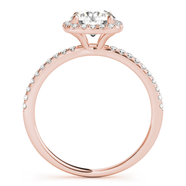 18K Rose Gold 1.20 ctw Diamond Halo Engagement Ring