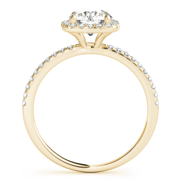 18K Yellow Gold 1.2 ctw Round Diamond Halo Ring