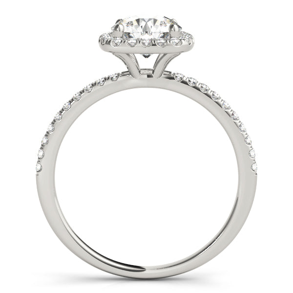 Platinum 1.20 ctw Round Diamond Halo Engagement Ring