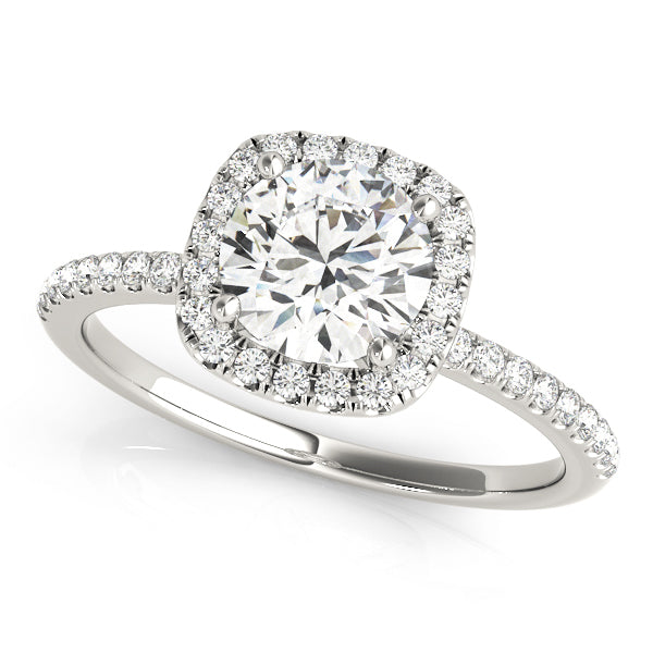 Platinum 1.20 ctw Round Diamond Halo Engagement Ring