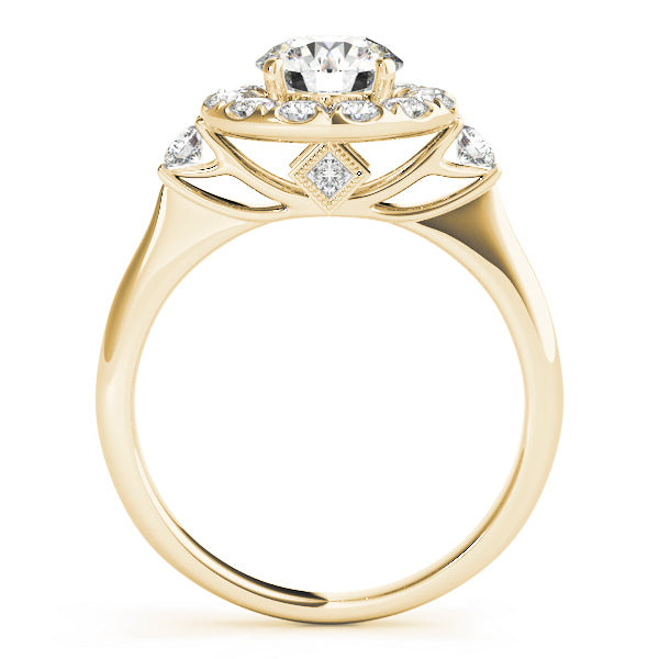 18K Yellow Gold 1 ct Diamond Halo Engagement Ring