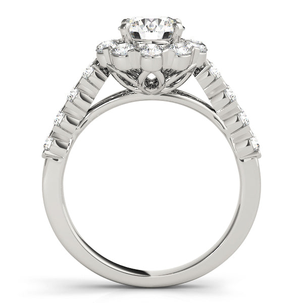 Platinum Round Diamond Halo Engagement Ring 2.13 ctw