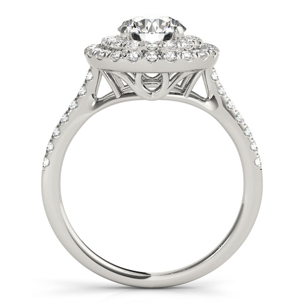 Platinum 1 CT Diamond Halo Engagement Ring