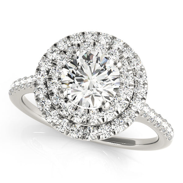 14K White Gold 1 CT Diamond Halo Engagement Ring
