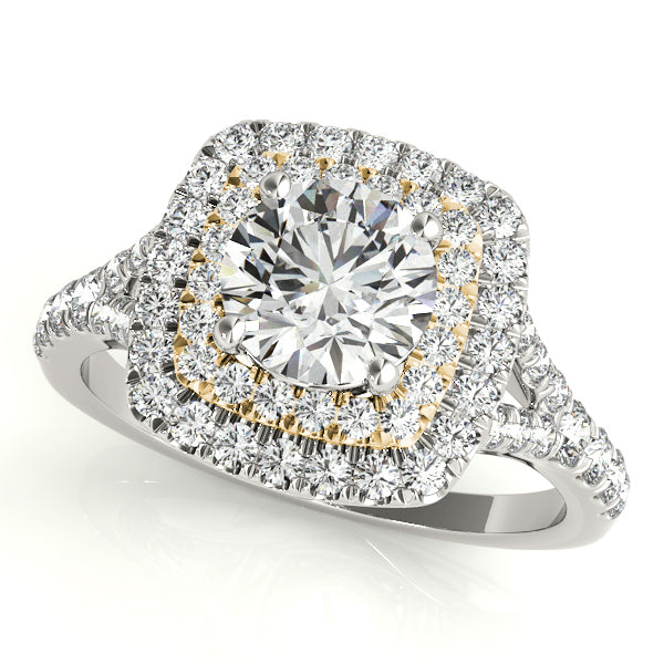 18K Yellow Gold 1.5 ctw Round Diamond Halo Ring