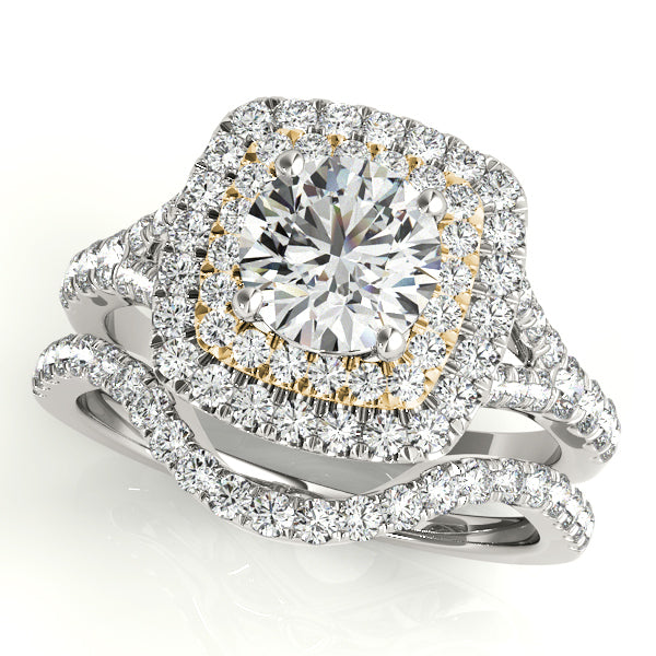 18K Yellow Gold 1.5 ctw Round Diamond Halo Ring