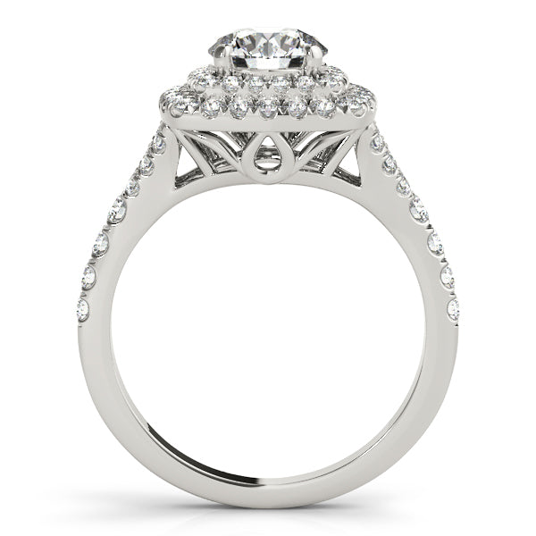 Platinum 1.5 ctw Round Diamond Halo Engagement Ring