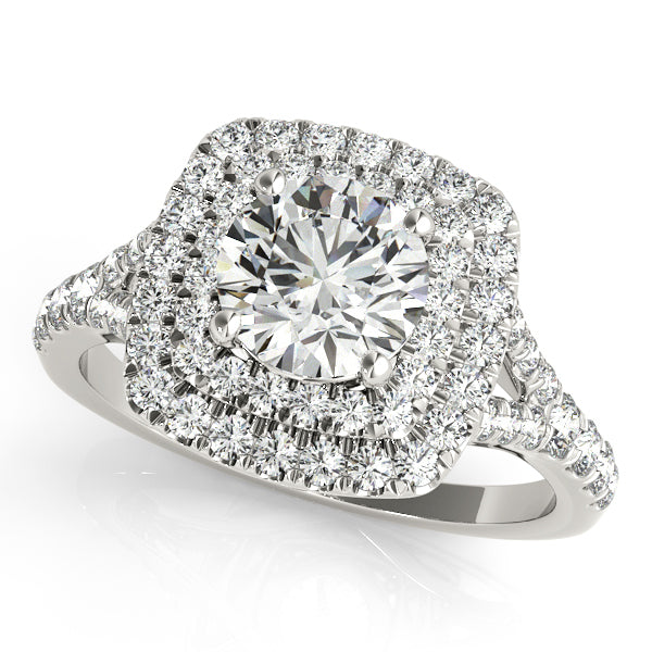 18K White Gold 1.5 ctw Round Diamond Halo Ring