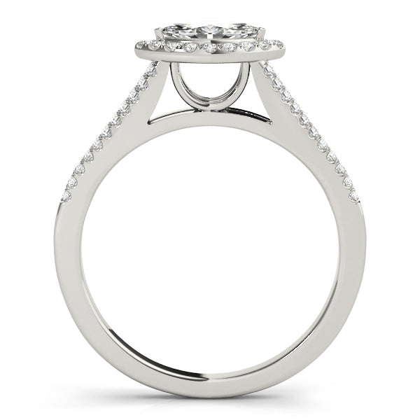 18K White Gold 1.33ctw Marquise Diamond Halo Ring