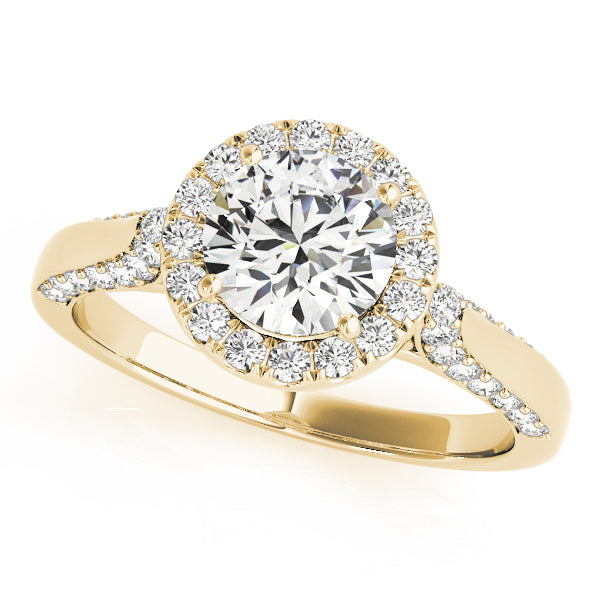 14K Yellow Gold 1 ct Diamond Halo Engagement Ring
