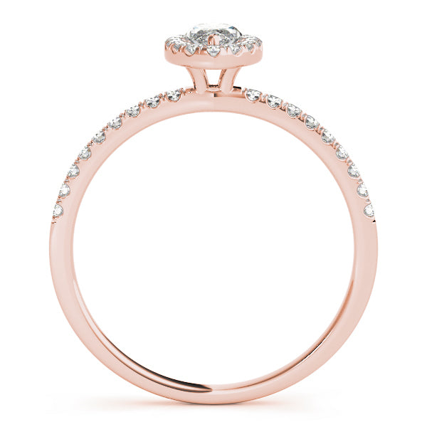 18K Rose Gold Marquise Diamond Halo Ring