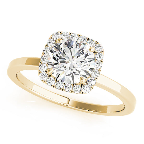 18K Yellow Gold 1 CT Diamond Halo Engagement Ring