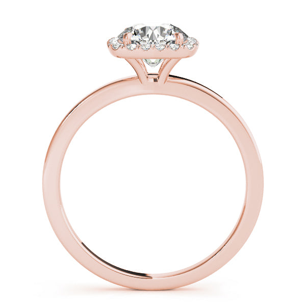 14K Rose Gold Diamond Halo Engagement Ring 1 ctw