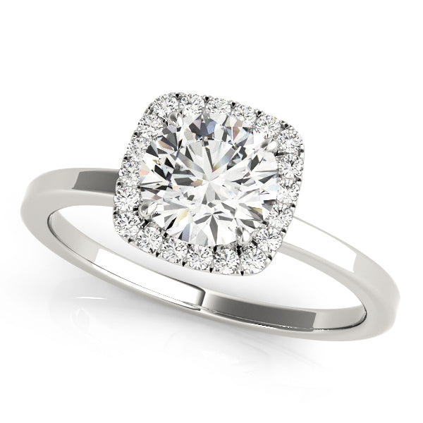 Platinum 1 CT Diamond Halo Engagement Ring