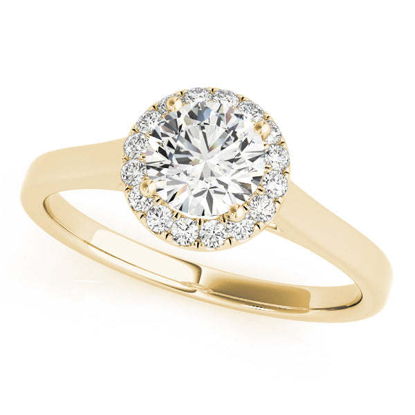 18K Yellow Gold 1 CT Diamond Halo Engagement Ring