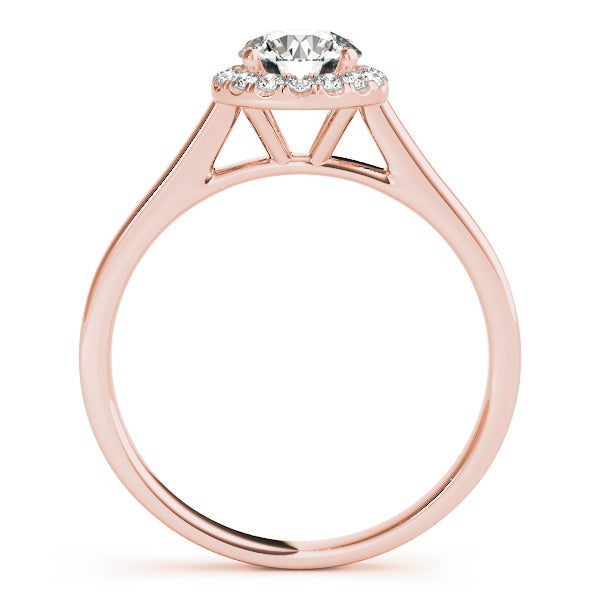 18K Rose Gold 1 ct Diamond Halo Engagement Ring