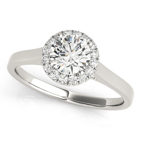Platinum 1 CT Diamond Halo Engagement Ring