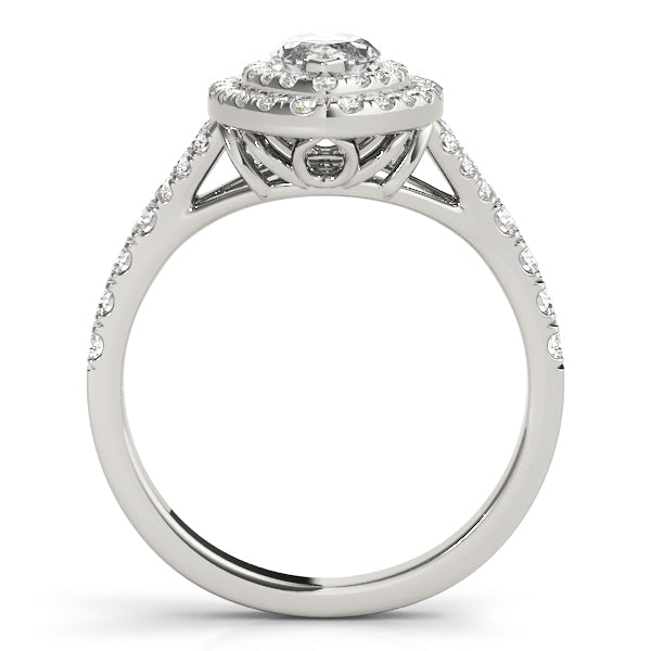 Platinum Marquise Diamond Halo Engagement Ring
