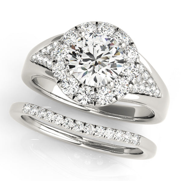 18K White Gold 1.5 CT Diamond Halo Engagement Ring