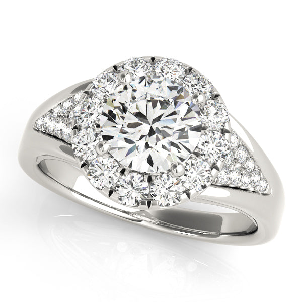 18K White Gold 1.5 CT Diamond Halo Engagement Ring