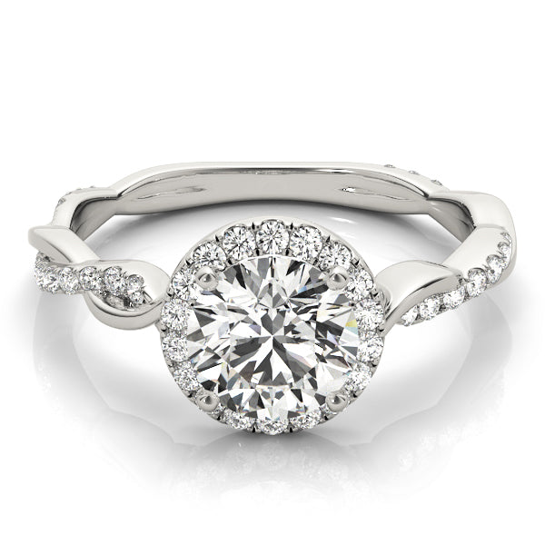 14K White Gold 1.33ctw Diamond Halo Ring