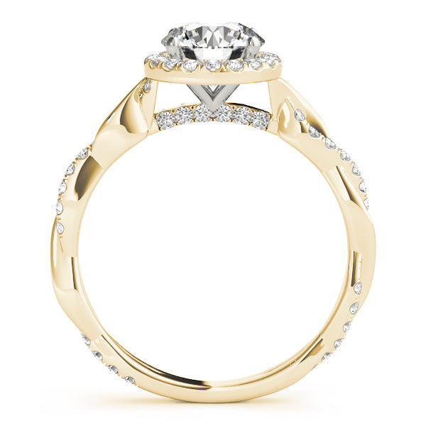 18K Yellow Gold 1.33ctw Round Diamond Halo Ring