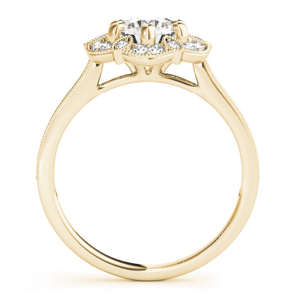 18K Yellow Gold 1 CT Diamond Halo Engagement Ring