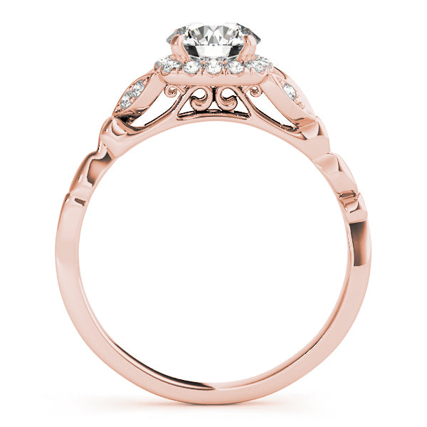 14K Rose Gold 1 CT Diamond Halo Engagement Ring
