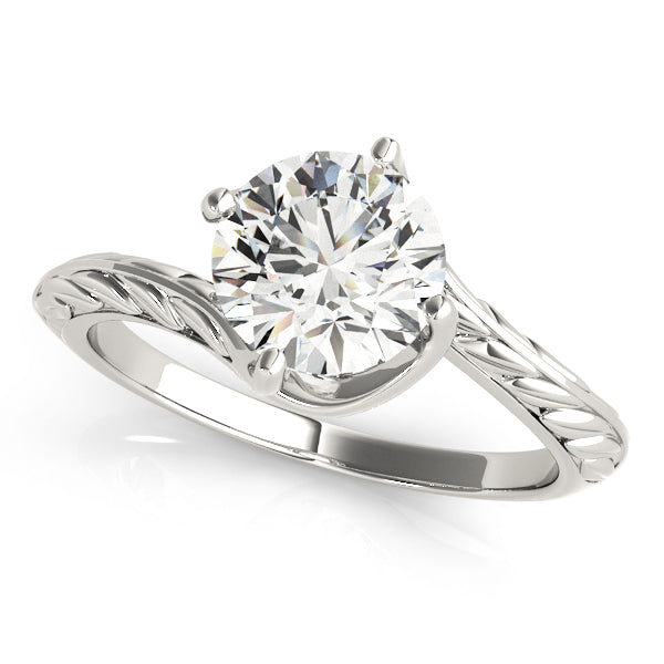 Contemporary Round Diamond Trellis Solitaire Engagement Ring