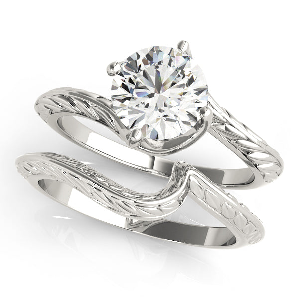 Contemporary Round Diamond Trellis Solitaire Engagement Ring