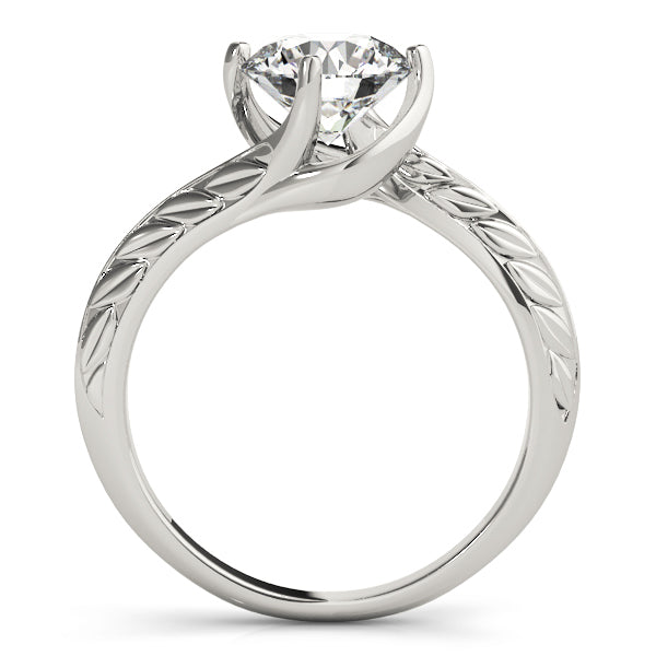 Contemporary Round Diamond Trellis Solitaire Engagement Ring