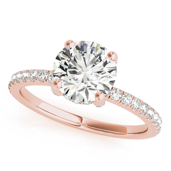 18K Rose Gold 1 CT Diamond Halo Engagement Ring