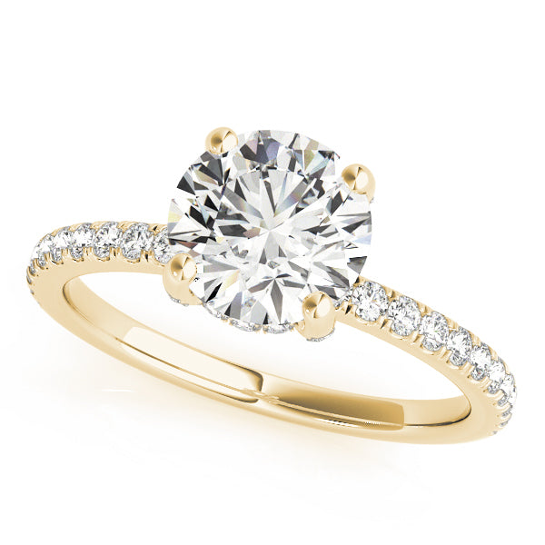 18K Yellow Gold 1 ct Diamond Halo Engagement Ring