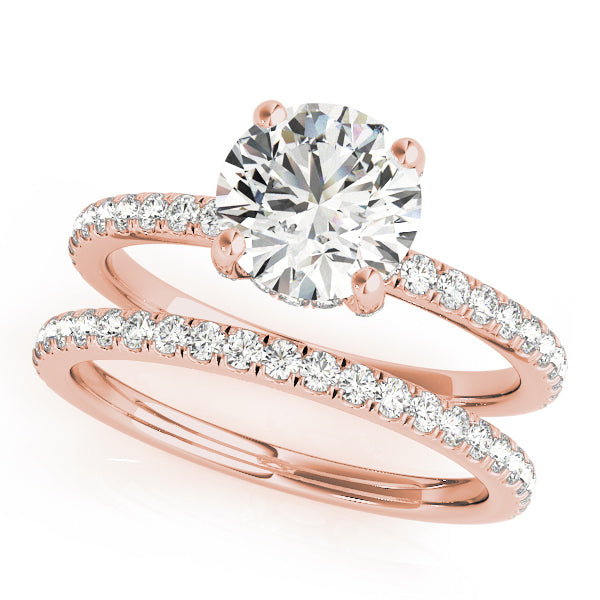 18K Rose Gold 1 CT Diamond Halo Engagement Ring