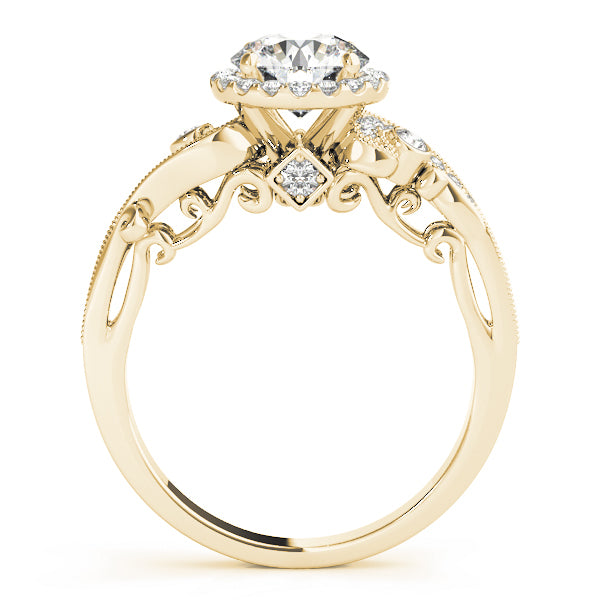 18K Yellow Gold 1 CT Diamond Halo Engagement Ring