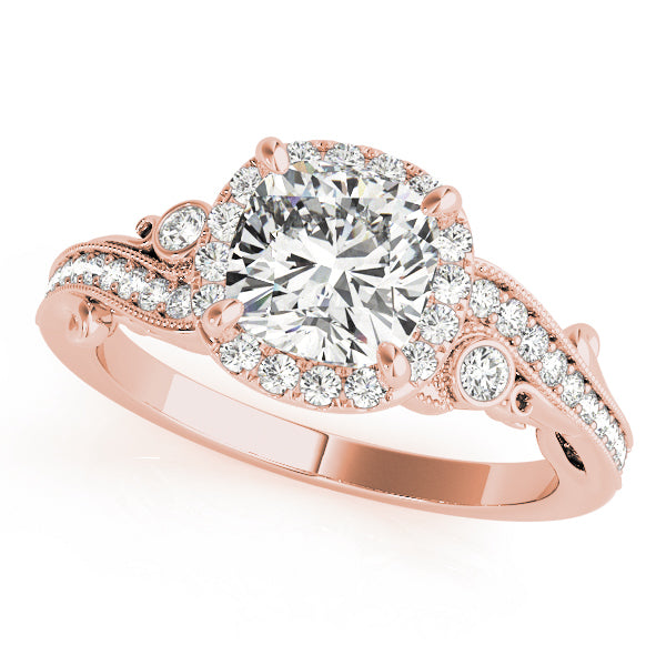 14K Rose Gold Cushion Diamond Engagement Ring 1.25ctw