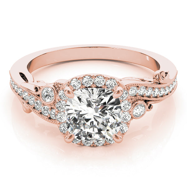 14K Rose Gold Cushion Diamond Engagement Ring 1.25ctw