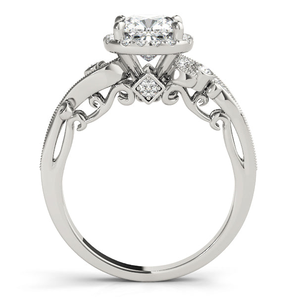18K White Gold 1.25 ct Cushion Diamond Halo Ring