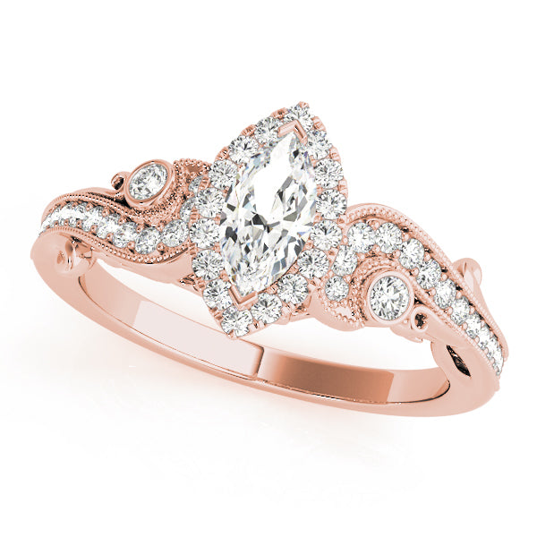 18K Rose Gold 1.33ctw Marquise Diamond Engagement Ring