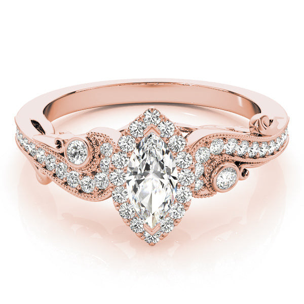18K Rose Gold 1.33ctw Marquise Diamond Engagement Ring